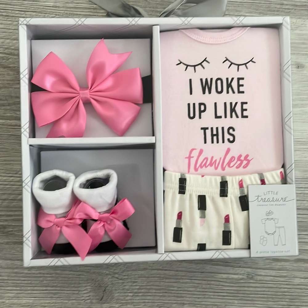 NEW WITH TAGS baby girl 4 piece box set